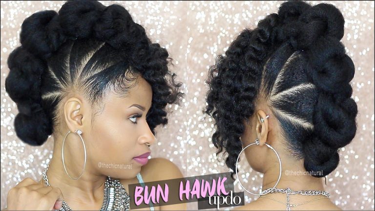 BAD AZZ BUN-HAWK UPDO ➟ Natural Hair Tutorial