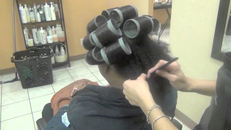 Roller Set on Natural Hair and Dominican Blow Out (@lucys_salon)