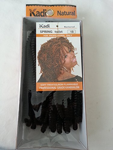 Kadi Natural Braiding Style, Hair Extension, Professional Grade Kanekalon (1B – Off Black, SPRING TWIST)
