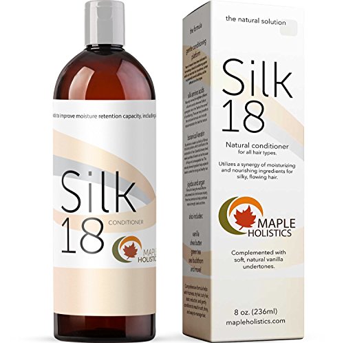 Silk18 Natural Hair Conditioner Argan Oil Sulfate Free Treatment for Dry and Damaged Hair Silk Amino Acids Jojoba & Keratin All Hair Types Women & Men & Teens Safe for Color Treated Hair