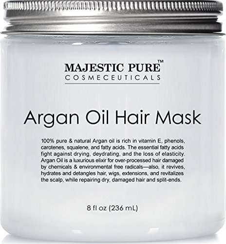 Majestic Pure Argan Hair Mask, Natural Hair Care Product, Hydrating & Restorative Hair Repair Mask – 8 fl Oz