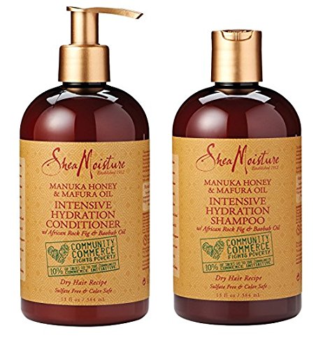 SheaMoisture Manuka Honey & Mafura Oil Intensive Hydration Shampoo & Conditioner | Set of 2 | 13 fl. Oz. each
