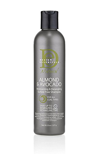 Design Essentials Natural Super Moisturizing & Detangling Sulfate- Free Shampoo- Almond & Avocado Collection 8oz.