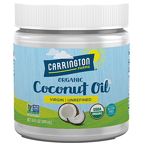 Carrington Farms Gluten Free, Unrefined, Cold Pressed, Virgin Organic Coconut Oil, 14 oz. (Ounce), Coconut Oil For Skin & Hair Care, Cooking, Baking, & Smoothies