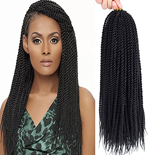 Befunny 8Packs 18″ Senegalese Twist Crochet Hair Braids Small Havana Mambo Twist Crochet Braiding Hair Senegalese Twists Hairstyles For Black Women 20strands/pack(18inch, 1B#)