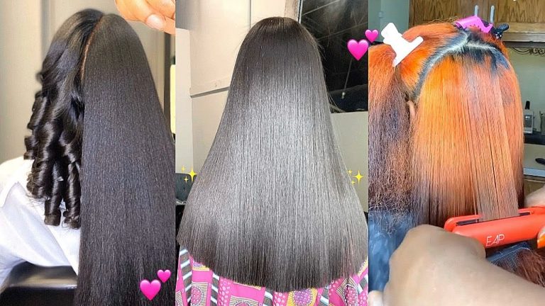 ? SLAYED SILK PRESS TRANSFORMATION ON NATURAL HAIR – 2021 CURLY TO STRAIGHT COMPILATION ?