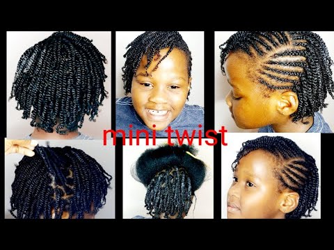 How to mini twist on natural hair/ protective hair style #Summertime #naturalhair #childrenhairstyle