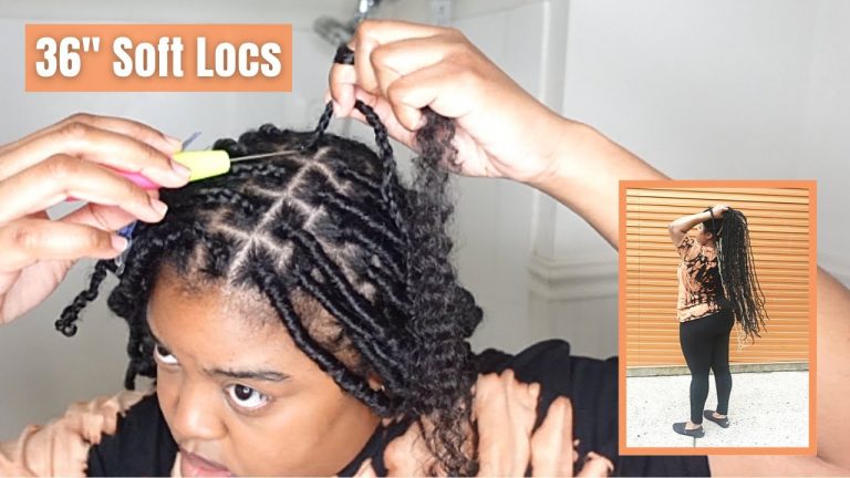 SECURE KNOTLESS soft loc method for long natural hair | 36" individual faux locs | Janet Collection