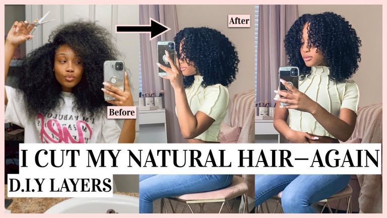 Watch Me Cut My Natural Hair In Layers | [*DETAILED Unicorn/Ponytail Method]