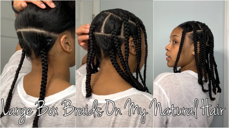 Large Box Braids On Natural Hair | No Extensions | Easy Protective Style!!!