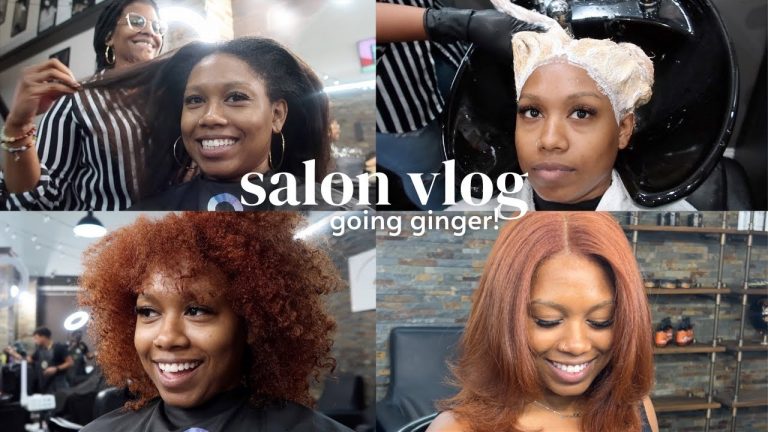 Bleaching & Dyeing My Natural Hair Ginger | SALON VLOG