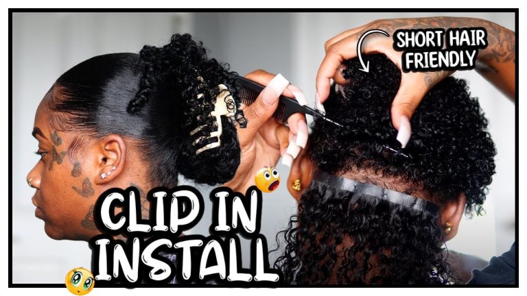 HOW TO: Installing Clip-Ins On Short Natural Hair + Half Up Half Down & Claw Clip Hairstyle