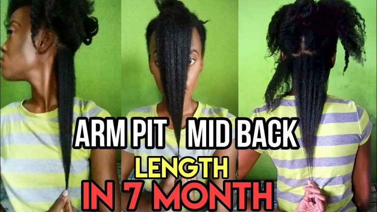 MID BACK LENGTH IN 7 MONTHS: NATURAL HAIR LENGTH CHECK| KINGYAADII