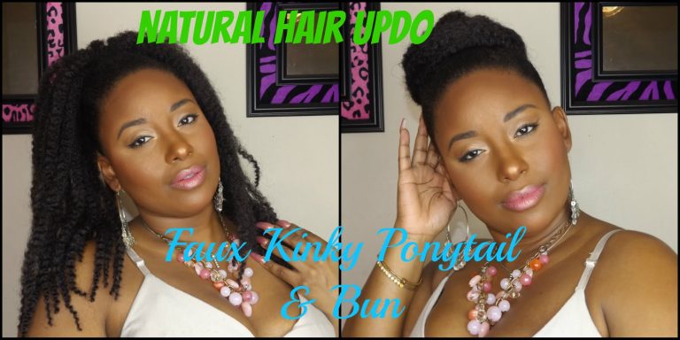 Natural Hair UPDO | Faux KINKY Ponytail & Bun 2-in-1 Tutorial || Vicariously Me