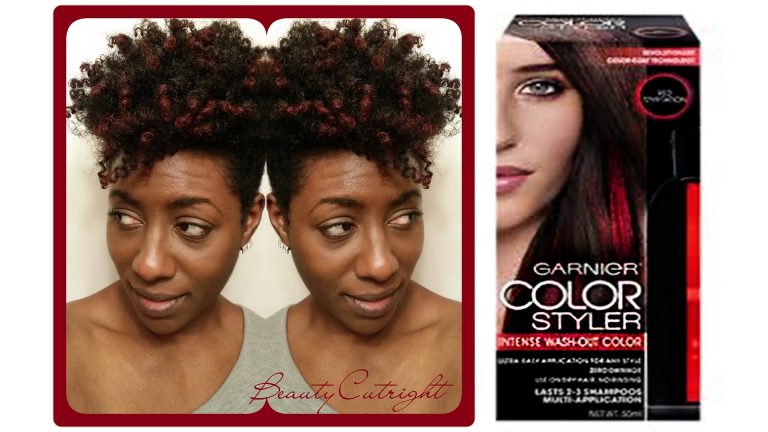 Natural Hair| Red HIghlights with Garnier Color Styler