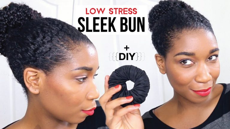 Sleek Bun w/ Minimum Stress + DIY Satin Lined Hair Donut | Natural Hair