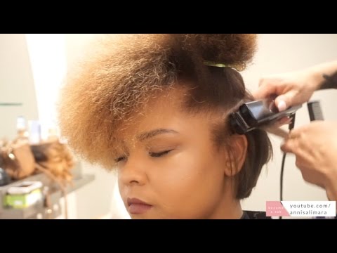 Flat Iron + Cut on Short Natural Hair tutorial