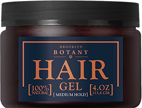 Hair Gel for Men Medium Hold – Compact 4 oz for Travel – Great for Modern, Messy, Wet and Dapper Styles – 100% Natural – Brooklyn Botany