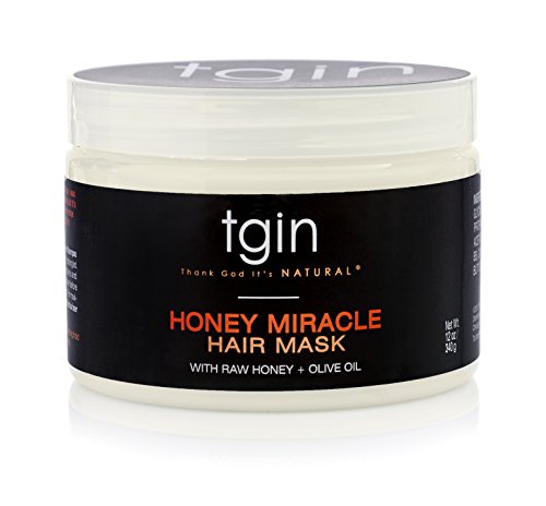tgin Honey Miracle Hair Mask (12oz), Deep Conditioner for Natural Hair with Raw Honey & Olive Oil