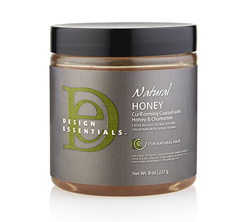 Design Essentials Natural Honey Curl Forming Custard infused with Almond, Avocado, Honey & Chamomile for Intense Shine, Medium Hold and Definition-8oz.
