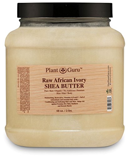 Raw African Shea Butter 3 lbs Bulk Unrefined 100% Pure Natural Ivory/White Grade A DIY Body Butters, Lotion, Cream, lip Balm & Soap Making Supplies, Eczema & Psoriasis Aid, Stretch Mark Product
