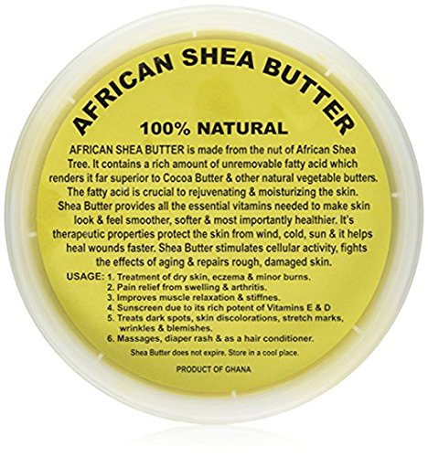 Raw Unrefined African Shea Butter – 8oz, 16oz, 32oz Containers by Sheanefit (Yellow 16oz/1pc)