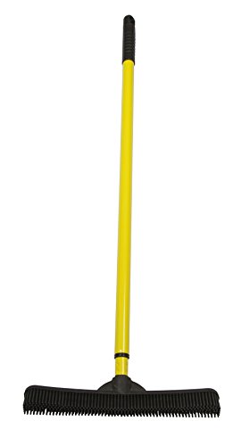 Evriholder SW-250I-AMZ-6, FURemover Pet Hair Removal Broom with Squeegee & Telescoping Handle That Extends from 3-5′, Black & Yellow