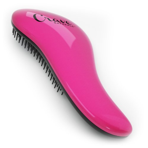 Crave Naturals Glide Thru Detangling Brush for Adults and Kids – use as comb or hair brush – (PINK)