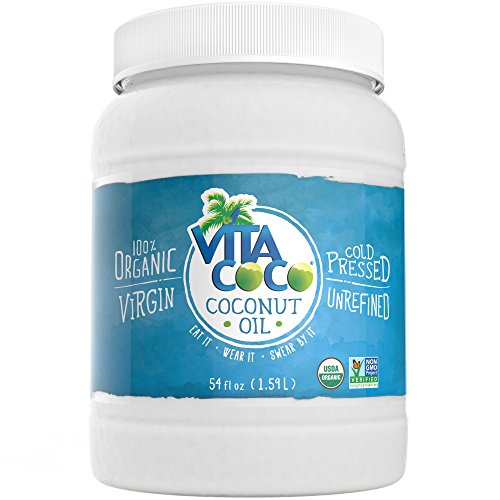Vita Coco Organic Virgin Coconut Oil, 54 Oz – Non GMO Cold Pressed Gluten Free Unrefined Oil – Used For Cooking Oil – Great for Skin Moisturizer or Hair Shampoo – BPA Free Plastic Jar