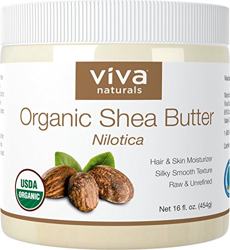 Viva Naturals Organic Shea Butter (16 oz) – Raw Unrefined, Skin and Hair Moisturizer, Perfect for All DIY Recipes