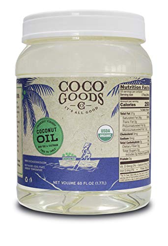 CocoGoods Co. Vietnam Single-Origin Organic Extra Virgin Coconut Oil, Cold-Pressed (60 fl oz) – Gluten-free, Non-GMO, No Cholesterol