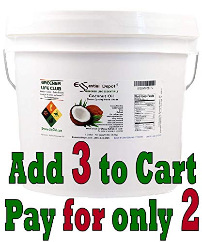 ESSENTIAL DEPOT Coconut Oil – Finest Quality Food Grade – 8 lbs – In Pail – 1 Gallon