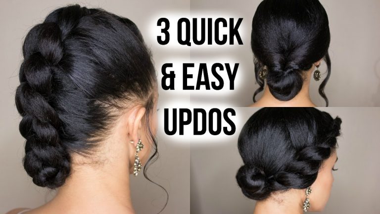 3 Quick & Easy Updo Hairstyles on Straightened Natural Hair