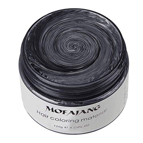MOFAJANG Unisex Hair Wax Color Dye Styling Cream Mud, Natural Hairstyle Pomade, Washable Temporary,Party Cosplay (Black)