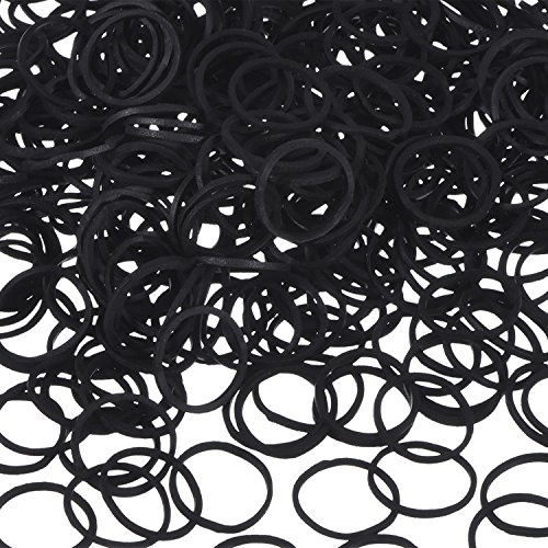 Hicarer Pack of 2000 Mini Rubber Bands Soft Hair Elastics Braiding Bands for Children Hair, Small Dreadlocks, Wedding Hairstyle and More (Black)