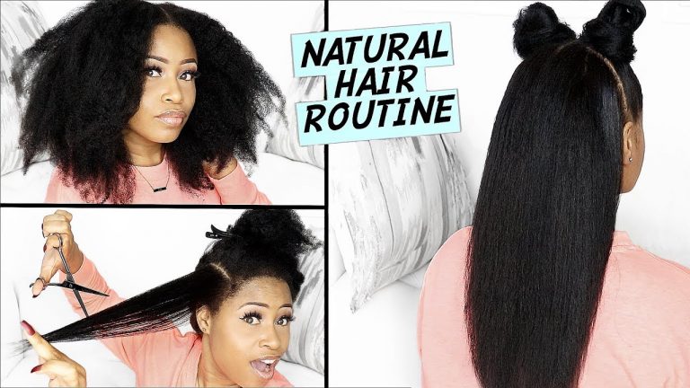 Easy BLOWDRY, STRAIGHTEN & TRIM Routine on NATURAL HAIR! ➟(healthy, bouncy & lustrous)