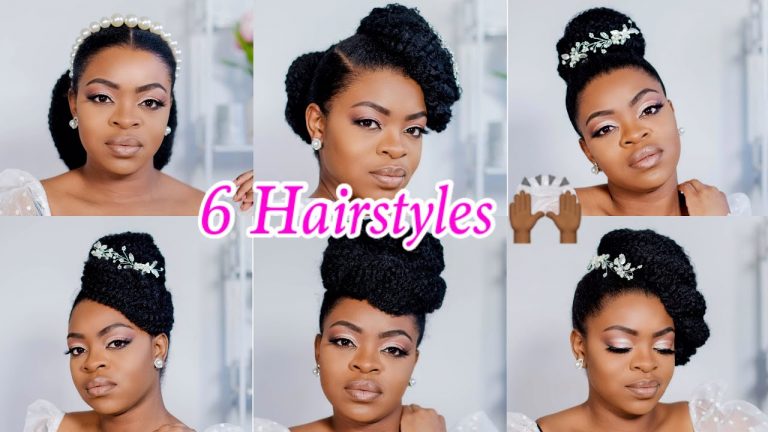 6 Elegant/Bridal Hairstyles/Updos on Natural Hair (Quick & Easy)