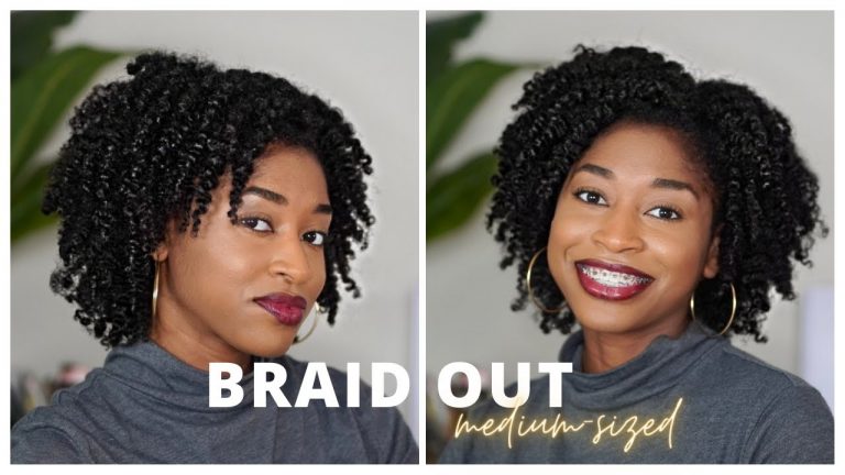 Braid Out on Medium Length Natural Hair | Defined Curls with Volume!
