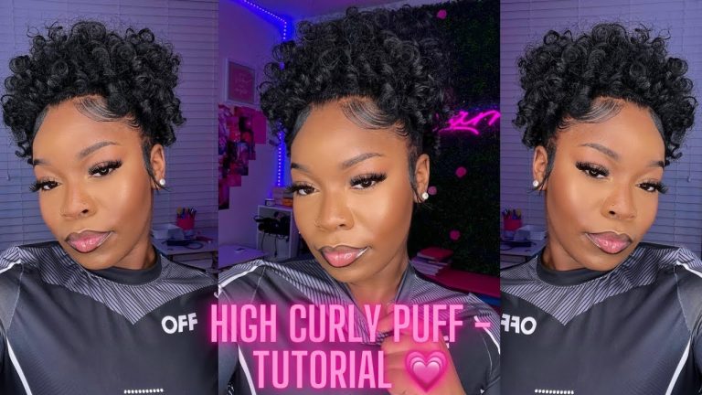 HIGH CURLY PUFF TUTORIAL ON NATURAL HAIR *VERY EASY *