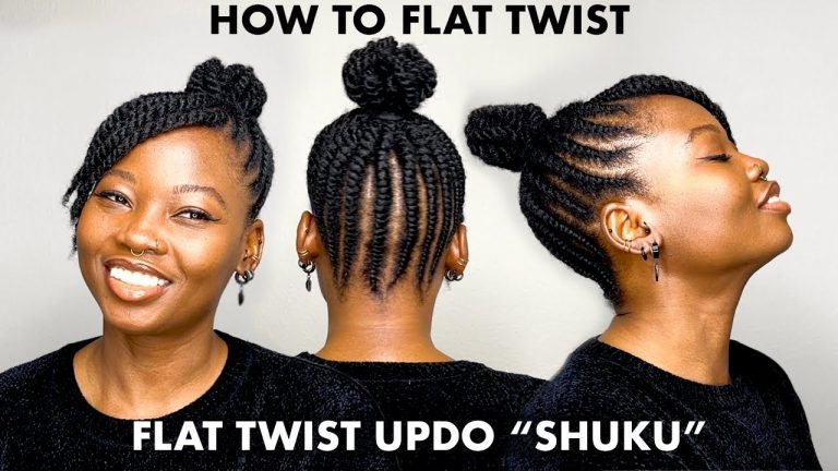 HOW TO FLAT TWIST | SHUKU | PROTECTIVE STYLE | NATURAL HAIR | KHADIJAHWITHAH