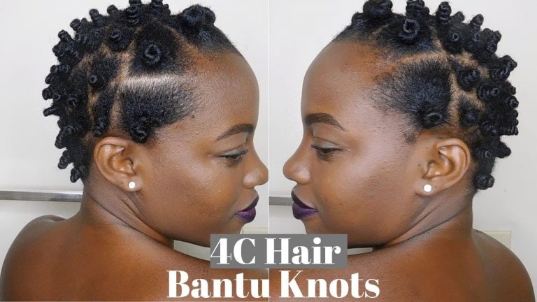How To: Defined Bantu Knot Out on Short 4C Natural Hair (Heatless Curls)