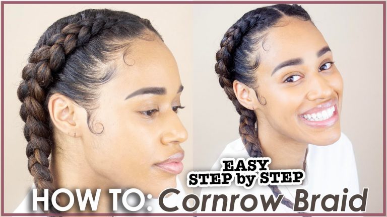 How to Dutch Braid/Cornrow Natural Hair | Dutch Braids
